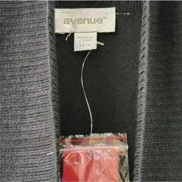 NWT Avenue Black Shawl Neck Open Front Drape Cardigan Plus Size 14/16 - Picture 4 of 5